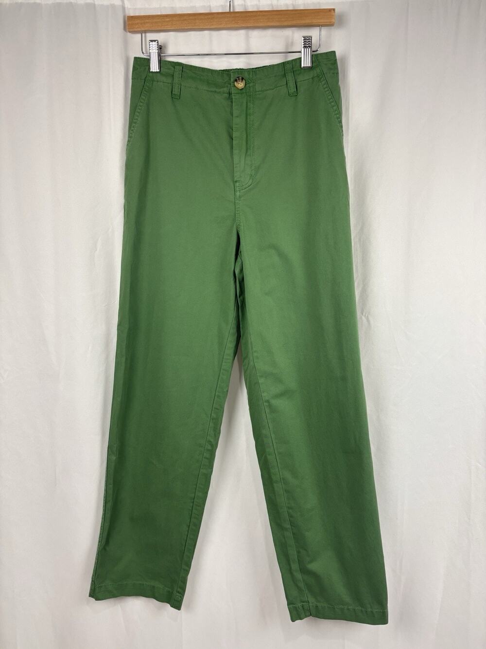 SUNDANCE Green Casual Cotton Pants High Rise Ankle Chinos Straight Sz 4 Preppy